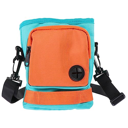 VERDANVERSE Bolsa de Entrenamiento para Mascotas cinturón de golosinas para Perros capacitación Cubrir Bolsa de golosinas para Perros Bolsa de Tratamiento de Cintura poliéster Naranja