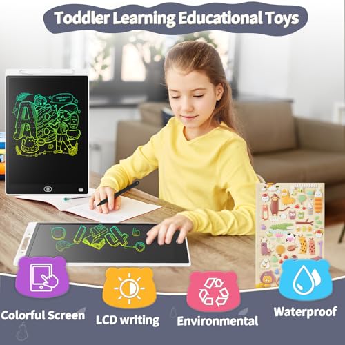 Image of LCD Writing Board, 10 Inches, Genialba Colourful LCD Writing Tablet, Gift for Children, LCD Writing Tablet, Electronic Tablet, Graphic Tablet for Children's Games 2 3 4 5 6 7 Years Boys Girls (White)