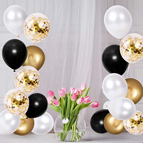 Image of 12 inch Black Latex Balloons, 60 pcs Thick Balloons for Party Decorations (12inch Black)