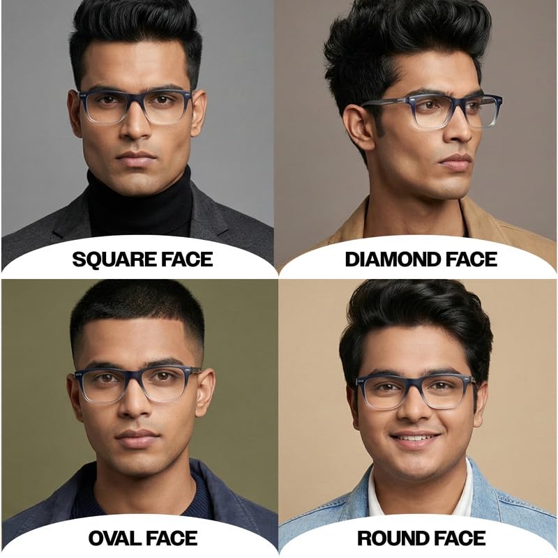 Image of SPECSMAKERS Single Vision Prescription Eyeglasses, Custom Order, Unisex, Large Size, TR90 Material, Above Average Durable Frame, Full Rim Rectangular Design,Frame Model No IPA1619