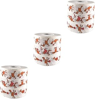 Didiseaon 3 Peças Rolo De Papel Higiênico Doméstico De Natal Papel Higiênico Doméstico Guardanapo De Natal Rolo De Papel Higiênico Impresso Rolo De Papel Rolo De Papel Carretel De Alce Rena