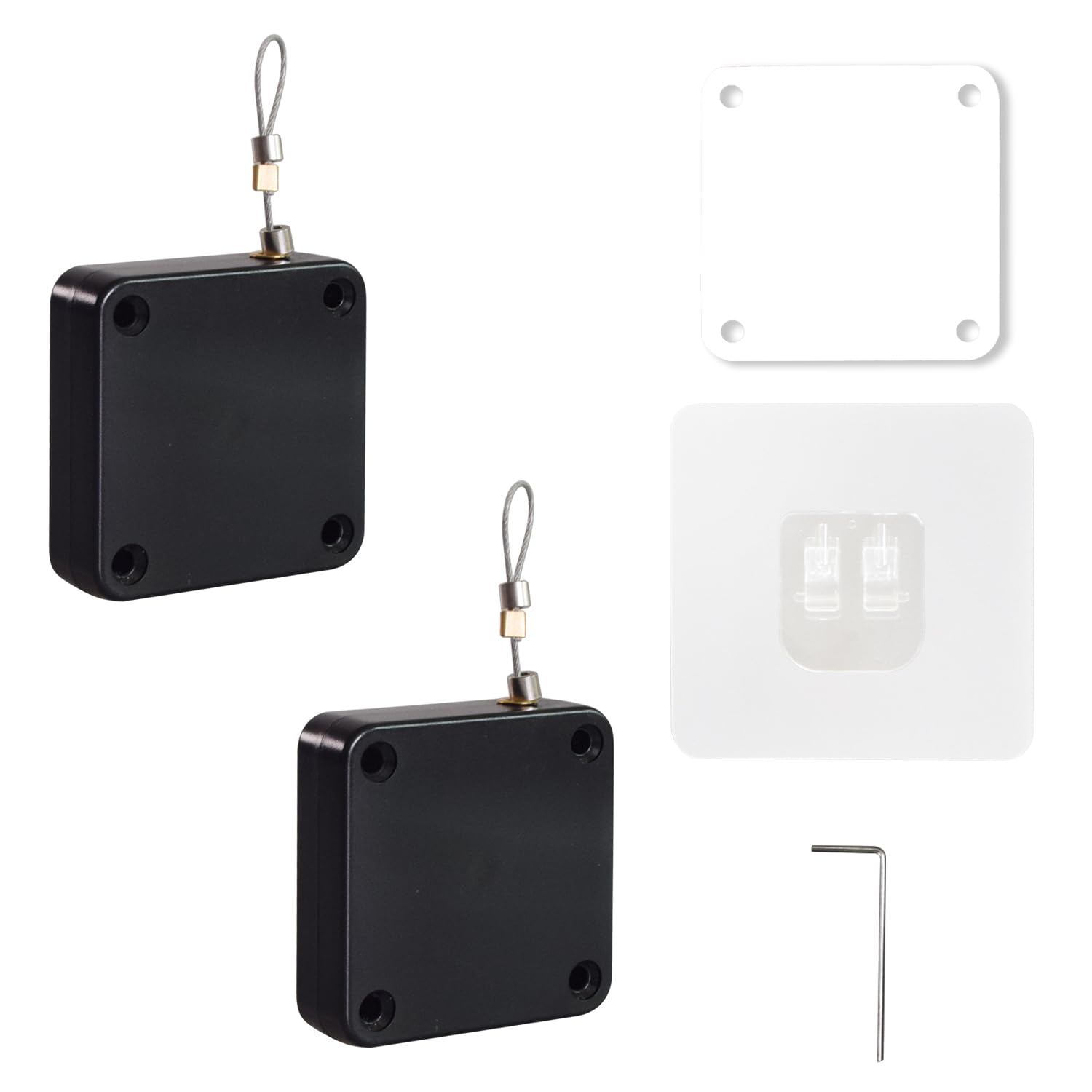 Ferme-porte automatique 500g sans perforation avec tirette tunnel noir