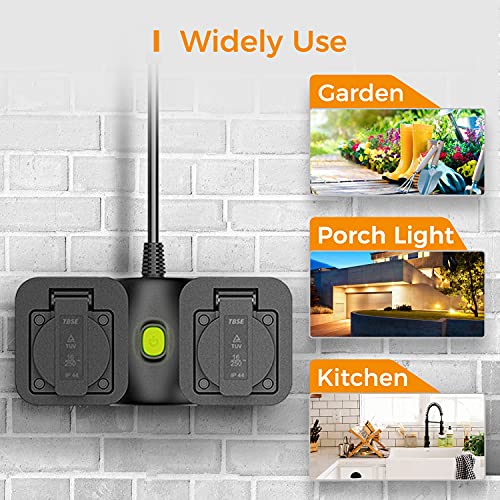 Alexa WLAN outdoor stopcontact, Refoss Smart buitenstopcontact, IP44 waterdicht en 2 uitgangen, met eHomelife app… - Image 8