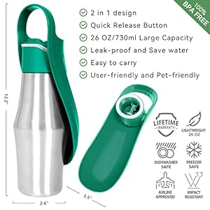 Dogwaterbottleportabledogwaterbottledispenser27ozstainlesssteelleakproofwaterbottlefordogsonthegoperfectfortravelwalkinghikingandoutdooractivitiesgreen Urban Country Home Decor Dog water bottle portable dog water bottle dispenser 27 oz stainless steel leak proof water bottle for dogs on the go perfect for travel walking hiking and outdoor activities green urban country home decor