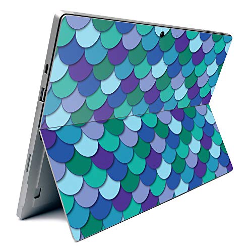 Image of MightySkins Carbon Fiber Skin for Microsoft Surface Pro 7 - Blue Scales | Textured Carbon Fiber Finish | Easy to Apply, Remove, and Change Styles | Made in The USA