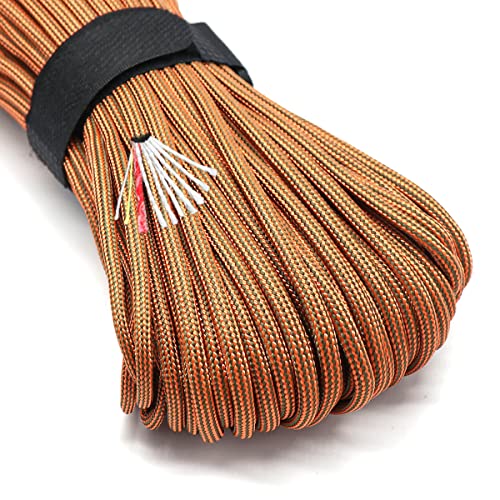 Image of PSKOOK Survival Paracord Parachute Fire Cord Survival Ropes Red Tinder Cord PE Fishing Line Cotton Thread 7 Strands Outdoor 20, 25, 100 Feet