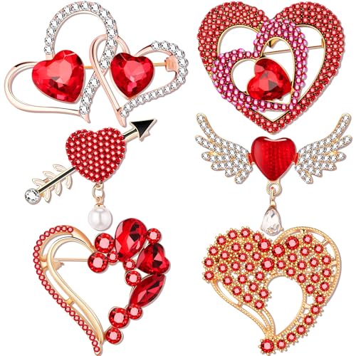 Broches en forme de cœur en strass pour illuminer vos tenues de mariage et festivals élégants