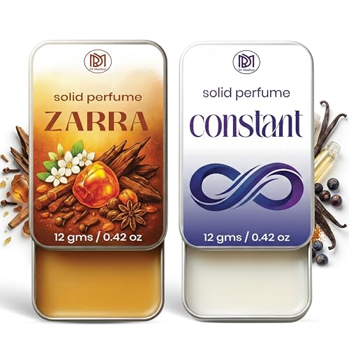 Image of Dr.Mashur Solid Perfume |zarra&Constant Alcohol Free Wax Perfume Balm, Long Lasting | Pocket Tin 12g, Pack Of 2| Non Greasy Smooth Glide, Travel Friendly Men And Women