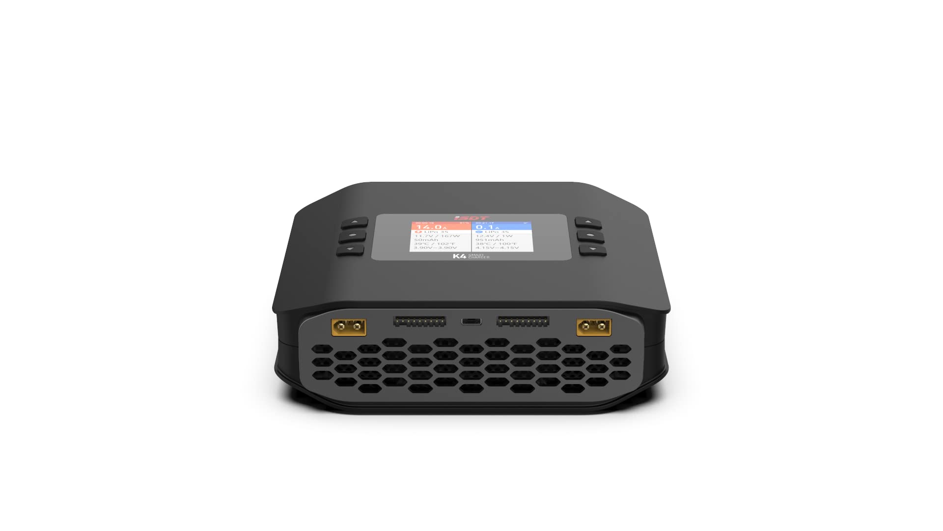 ISDT K4 Cargador LiPo Descargador Dual AC 400W DC 600Wx2 35A 1-8S Pantalla Digital LCD Duo Balance Cargadores de batería para Life Lilon LiPo LiHv PB NiMH con Adaptador de CA Control de la App