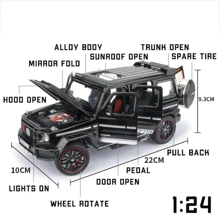 Image of Invite Enterprise 1:24 Mercedees-Benz Barbos G800 Alloy Off-Road Car Model | Pull Back Car with Sound and Light Effects | Perfect Christmas or Birthday Gift for Adults and Children【Multicolour】