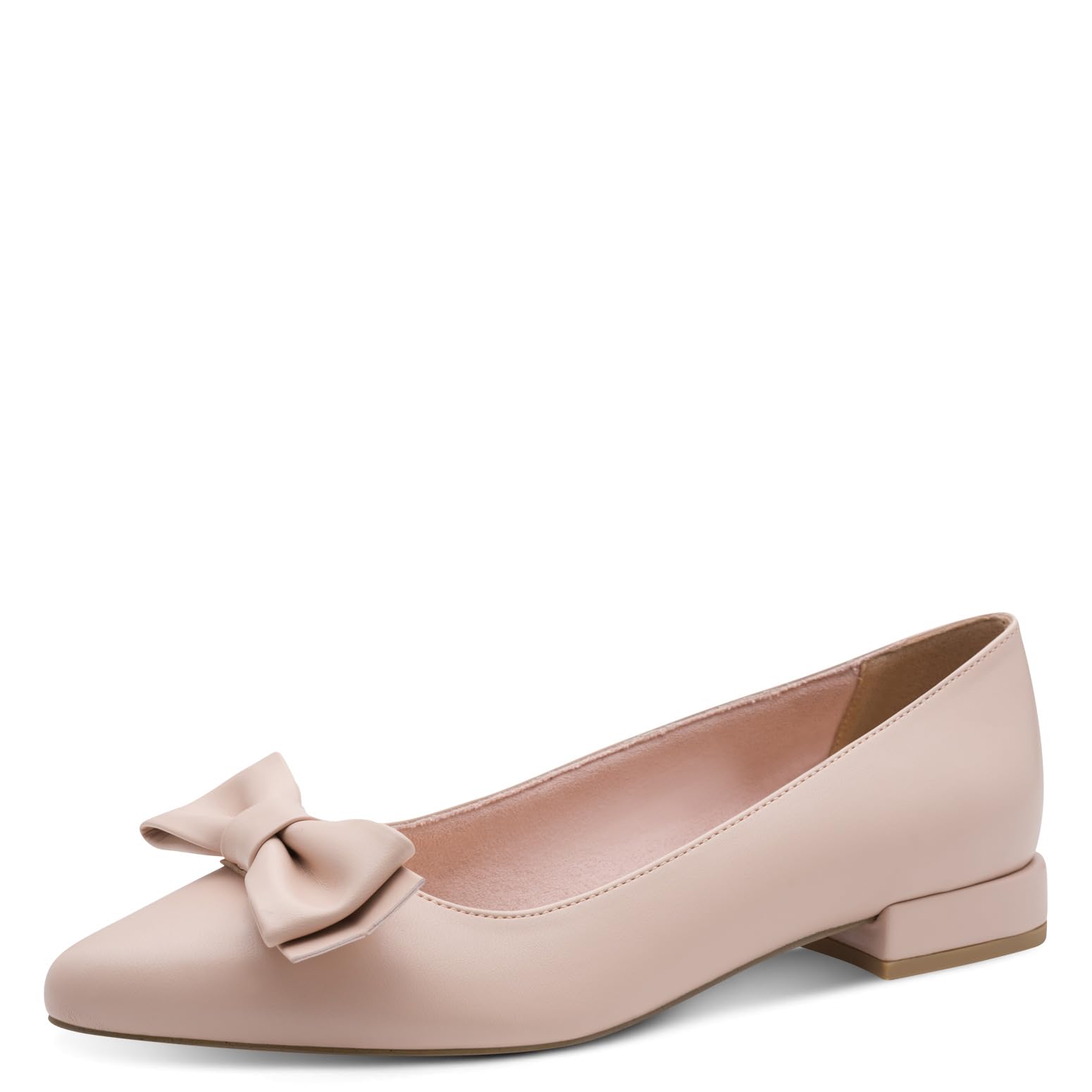 MARCO TOZZI Women Ballet Flats Soft Feel Me Footbed Soft Lining Vegan Pointed, Pink (Rose), 4.5 UK