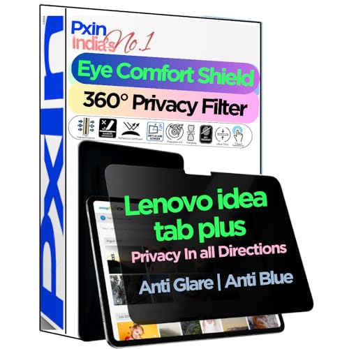 Image of Pxin Tablet Privacy Guard compatible with Lenovo idea tab plus | Privacy screen protector | Anti Glare | Anti Spy Screen | Reduces blue light | 360 degree Privacy Screen | Eye Protection