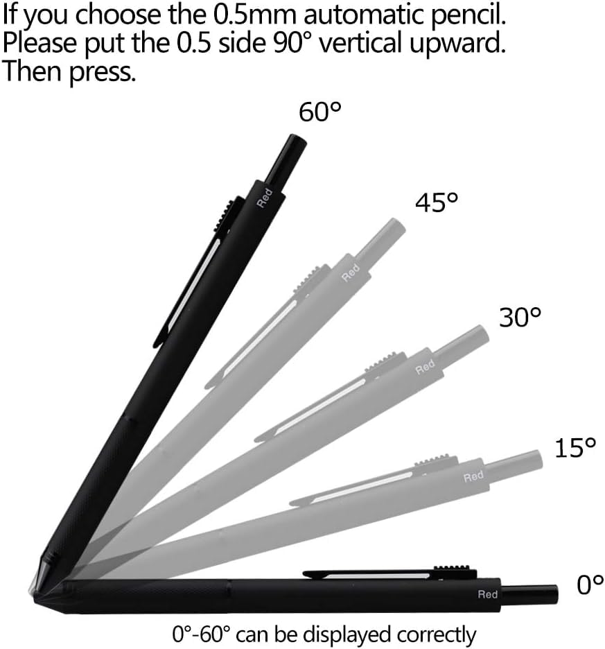 Image of worison 4in1 matte black pen, Metal Cased Multifunction Pen, 0.5mm Mechanical Pencil and Red,Blue, Black Ball pen