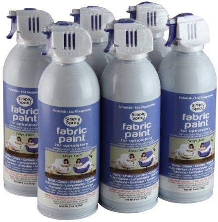 Upholstery Fabric Spray Paint 6 Pack- Periwinkle - Dries Soft