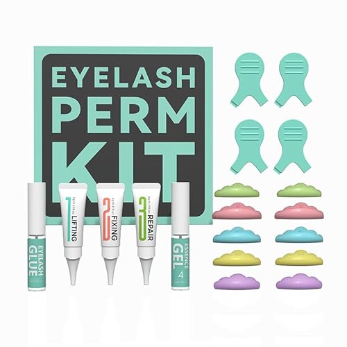 BLACKWINGS Lash Lift Kit, 4 Bottles Eyelash Perm Kit, Professional Eyelash Curling Lash Extension Set,Lash Curling, Semi-Permanent Curling Perming Wave Suitable for Salon