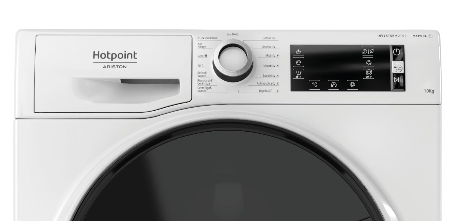 Hotpoint Ariston NBT 1048 WD A IT - Lavatrice 10kg Libera Installazione, Carica Frontale. Centrifuga 1400 Giri Al Minuto. Larghezza 59,5cm, Profondità 60,5cm, Altezza 85,0cm, Classe Energetica A
