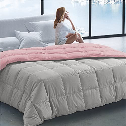 Molina Trapunta Una Piazza 100% Piumino D'Oca Art. Classic Unito Doubleface VAR. 205 Grigio/Rosa + tavoletta Profumo Biancheria per armadi by Biancocasa