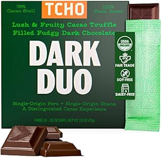 TCHO Organic Dark Duo Filled Dark Chocolate, 2.1 OZ