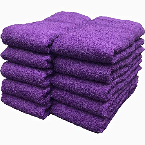 夢工房 【33色から選べる】コーマカラーフェイスタオル(10枚セット) 日本製 泉州タオル 33×86 (アマランスパープル)