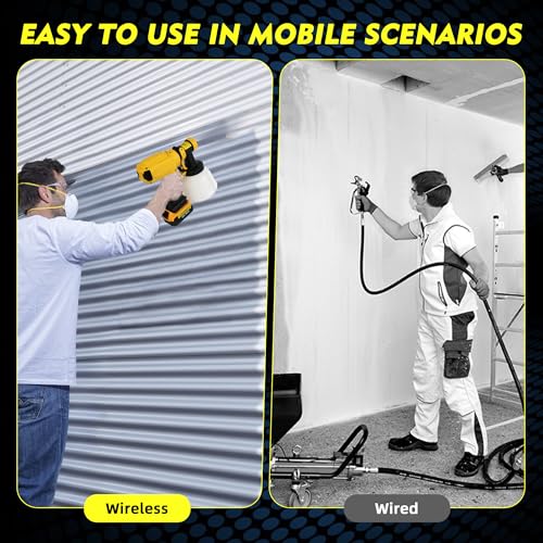 Cordless Paint Sprayer for Dewalt 20V Max Battery, Paint Sprayers for Home Interior Airless Electric HVLP, for Furniture, Walls, Cabinets, Fences, Doors, etc. (Battery NOT Included)
