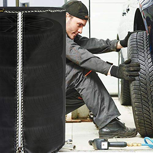 Mr.You Large Tire Cover,Tire Storage Bag & Seasonal Tire Cover,Waterproof Dust-Proof (Diameter 32-inch,Black Coated) - Thumbnail 5