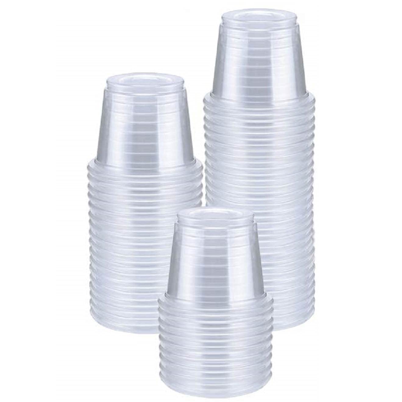 400 Count -1oz Disposable Plastic Shot Glasses, Clear Small Cups, Condiment Cups for Sauce, Dipping, Samples