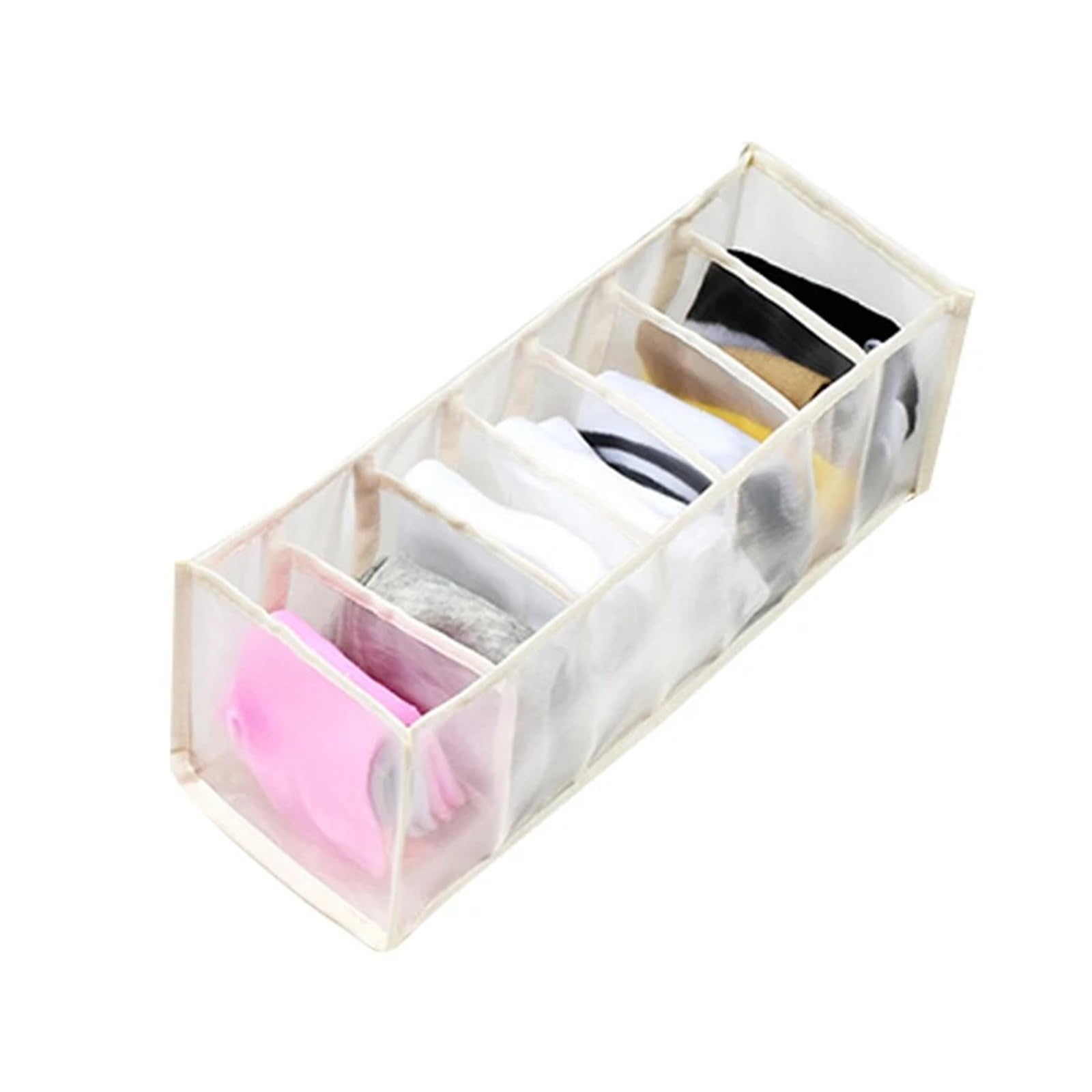 LADFRTYU Sock Storage Box Dormitory Closet Organizer For Socks Home Separated Underwear Storage Box 30 Grids Bra Foldable Drawer(PURPLE)