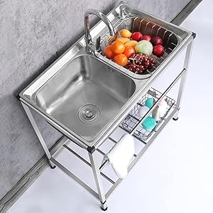 Baodiale 24816SC2PEN Doppelspüle Edelstahl Freistehend