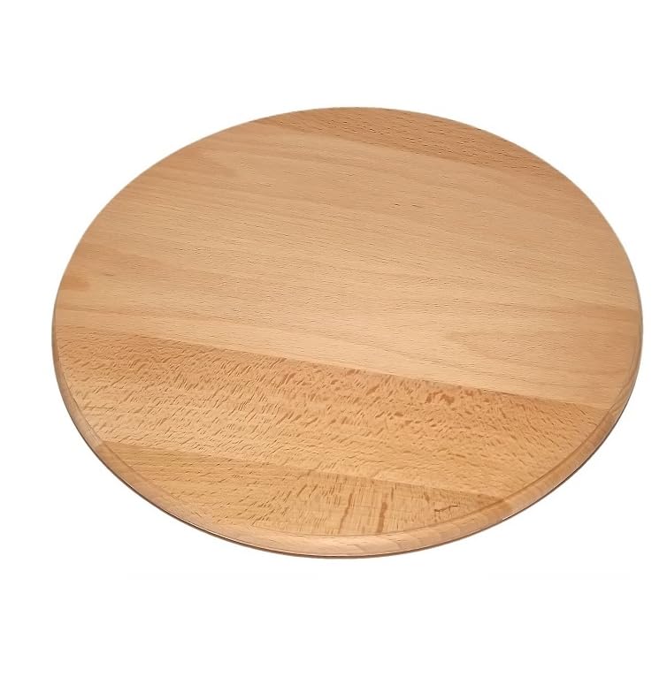 Planche Rotative En Bois De Hêtre 35 Cm - Plateau Tournant Pour Apéritif, Fromages Et Pizza - Élégance Naturelle