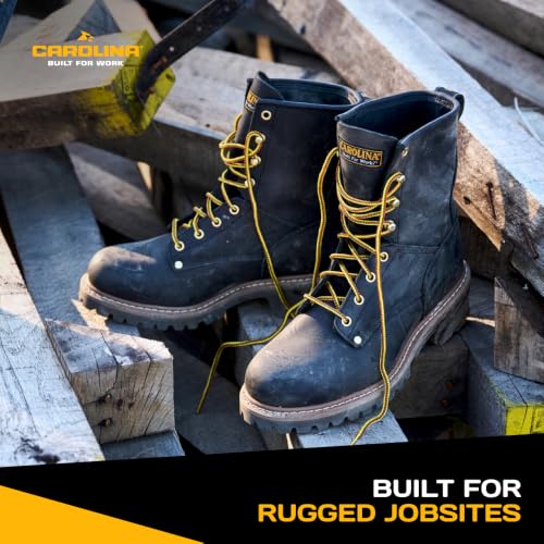 Image of Carolina Elm 8 inch Unlined Logger Boots for Men, EH-Rated, Slip-Resistant | Electrical Hazard Protection, Slip Resistant Grip, Memory Foam Footbed, Unlined Breathability, Steel Shank Support