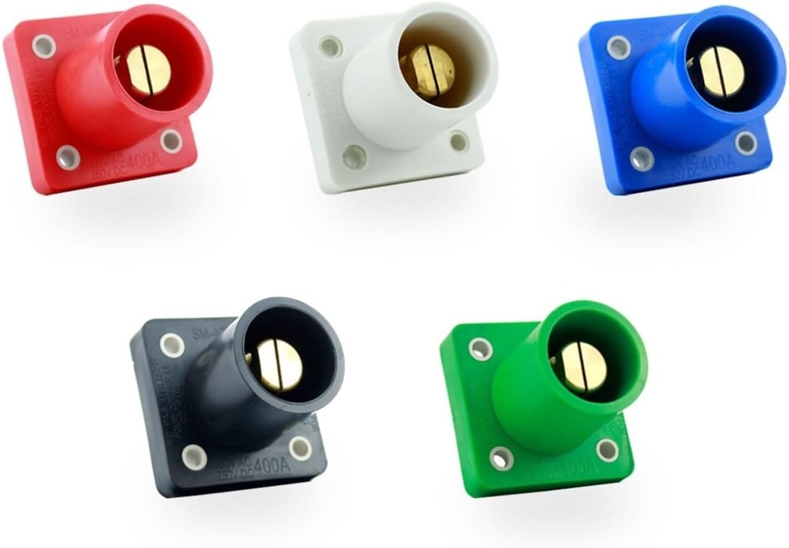 5PCS 400 Socket Set Panel Mounted Male Single Pole Power Connector 3 Phase Camlock(Canadian Standard)
