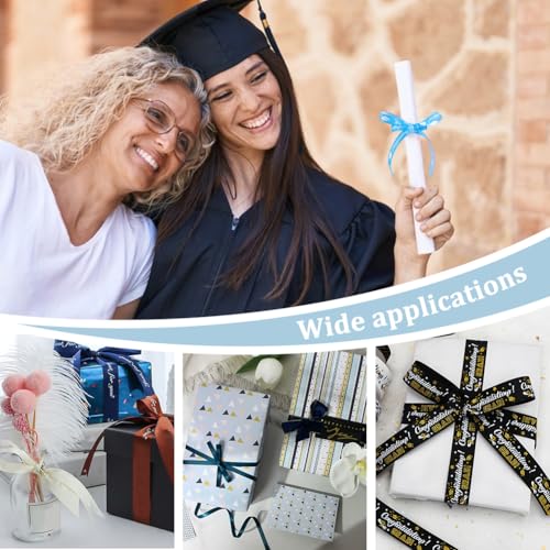 Ruban de remise de diplôme bleu 27m gros-grain polyester pour loisirs créatifs - 7