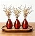 Hosley Set of 3 Metal Bud Vases 4.5 Inch High Red Finish Contemporary Floral Decor for Floral Arrangements Stylish Living Spaces Blooms in Harmony