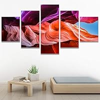SIGNWIN 5 Panel Canvas Wall Art Modern Art Landscape Modern Multicolor Photography Relax/Calm Rocky for Home Decorations Ready to Hang - 60
