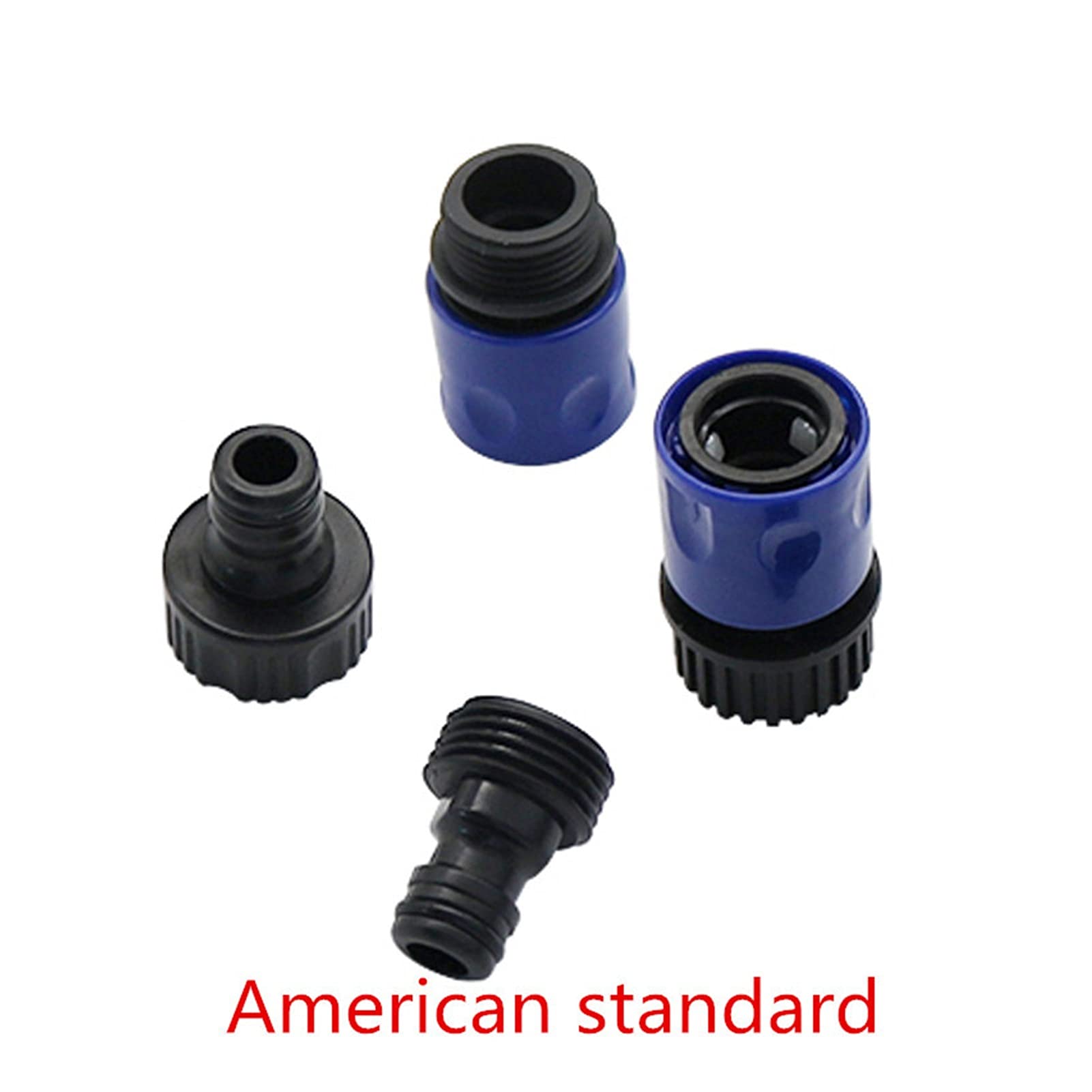 Utility Hose Butt Hose Connector Adapter 2 Sets of Plastic American/European Standard 3/4 inch Internal/External Thread Quick Connector Kit Garden Irrigation Water Connector/Blue