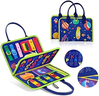 TenFans Busy Board Montessori Toys for 3 4 5 Year Old, Toddler Toys, Sensory Toys Preschool Learning Toys Gifts for Toddlers, Autism Toys, Educational Travel Toy for Fine Motor Skills