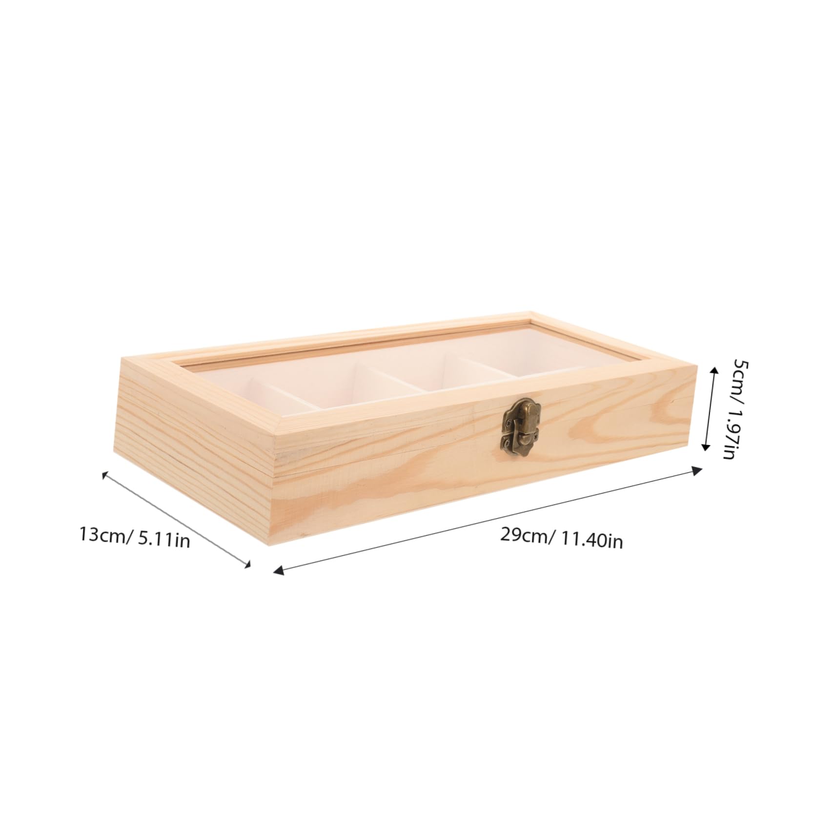 COLLBATH Scatola la Conservazione delle Bustine di Tè in Legno 8 Scomparti e Finestra in, Porta Bustine di Tè e Scatola da Snack Multiuso per Casa, Ufficio e Picnic (29x13x5 Cm