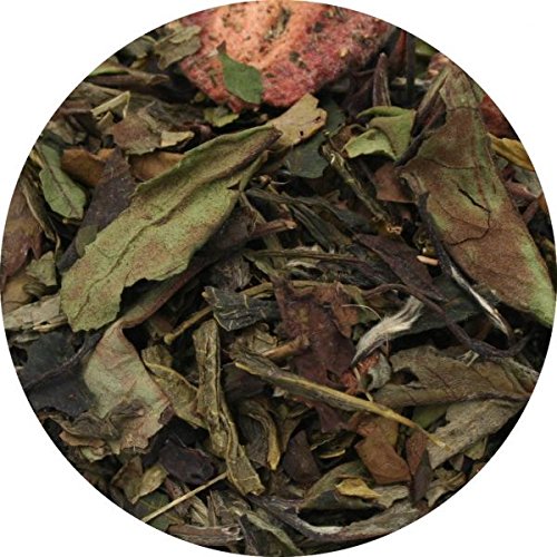Lerbs & Hagedorn, Weißer Tee Pai Mu Tan Cao Mei 1kg | Erdbeergeschmack 1kg (Ca. 81 Liter) Erdbeerscheiben, Rosenblüten