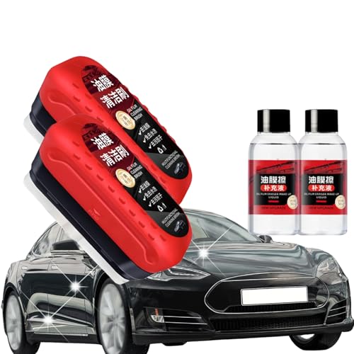 Jetdryshop Glass Cleaner, Glass Cleaner Board, 120 ML Glass Cleaning Board for Windshield, Windshield Cleaner, Glass Cleaning Board, Car Scratch Remover (2pcs)