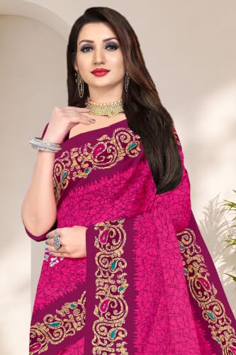 Image of TAMAIRA FASHION Mulmul Pure Cotton Saree For Woman Batik Printed |Office Wear Daily Wear Sarees For Women Without Blouse Piece