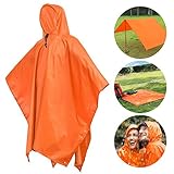 Waterproof Raincoat Rain Poncho Lightweight RipStop Hooded Picnic MatRain Fly backpack cover...