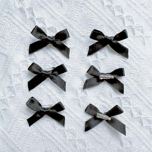 Image of 30pcs Bow Charms for Socks Mini Ribbon Bow Junk Socks Charms Brooch Pins Girly Y2K Decorative Pins for Shoes Shirts Hats Socks Gloves Crafts Coquette Safety Pins Accessories Bulk (Black)