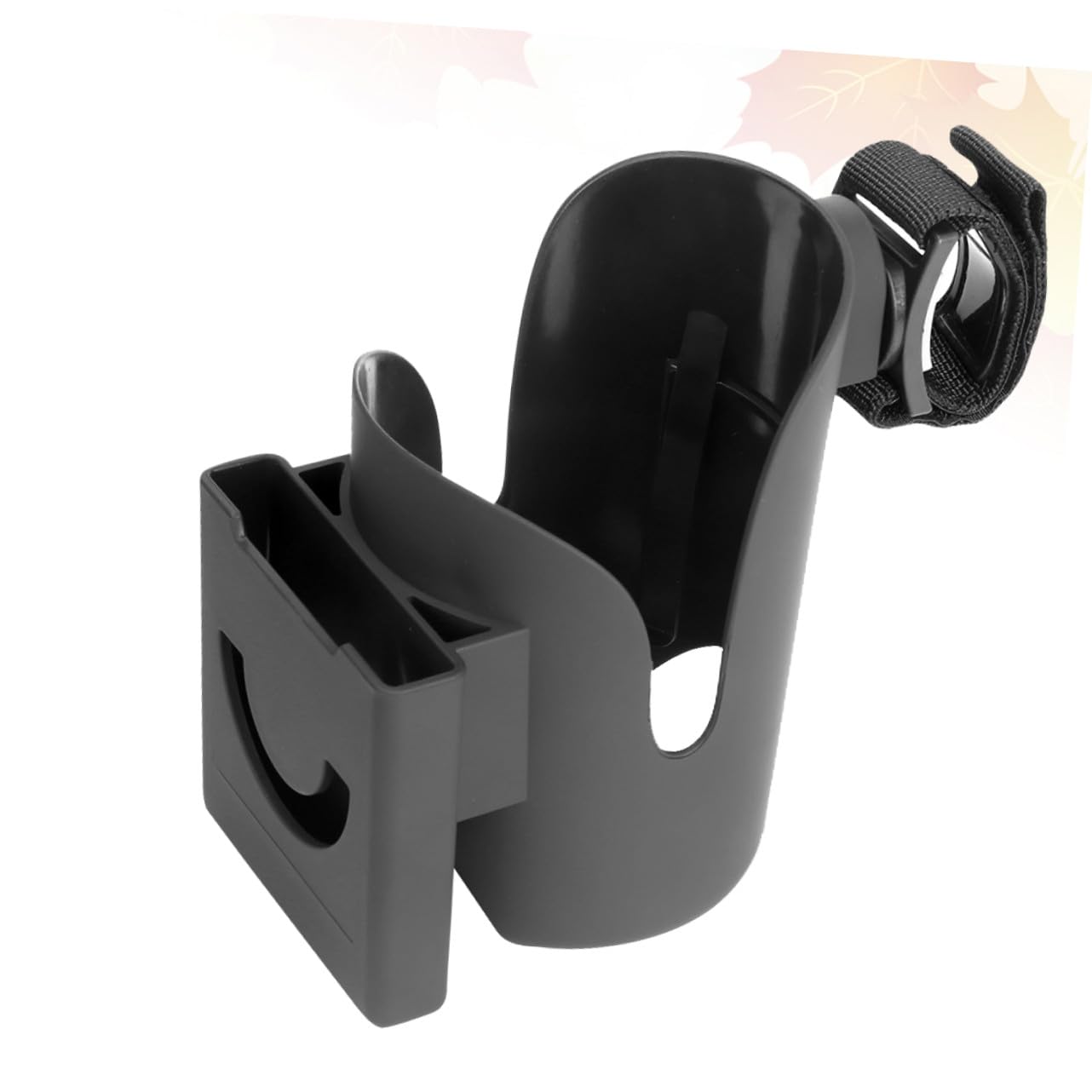 Abaodam Portabicchiere per Passeggino 2 in 1 Porta Cellulare in Abs Leggero e Portatile per Passeggino Nero