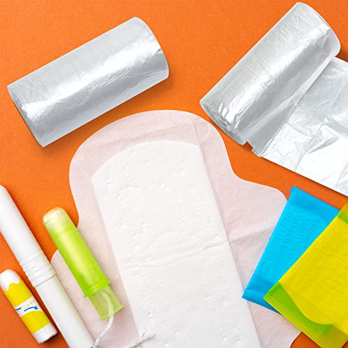 Zubebe 1000 Pcs/ 10 Roll Sanitary Napkin Receptacle Liner, Sanitary Napkin Disposal Bags Feminine Hygiene Disposal Bags Women Personal Sanitary for Tampon Bathroom, 15.75 x 15.75 Inch - Thumbnail 7