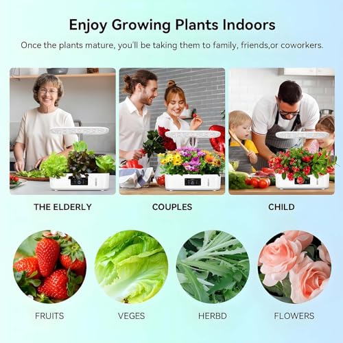 Kit da giardino idroponico per erbe aromatiche da interno con fioriera autoirrigante a LED per coltivare la luce senza terreno tutto l'anno lattuga verdure fresche verdure per casa cucina giardinaggio