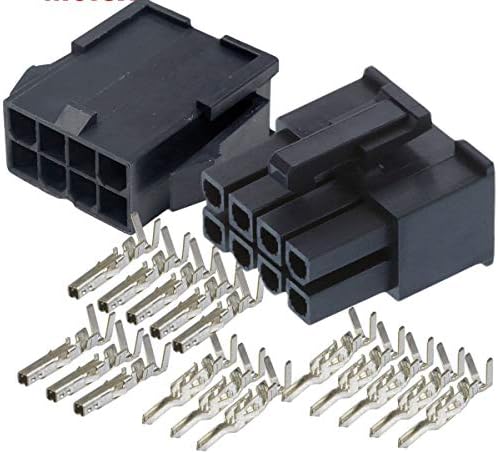 Molex 8-Pin Black Connector Pitch 4.20mm.0165" w/18-24 AWG Pin Mini-Fit Jr