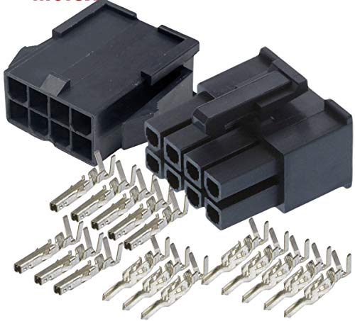 Molex 8-Pin Black Connector Pitch 4.20mm.0165" w/18-24 AWG Pin Mini-Fit Jr