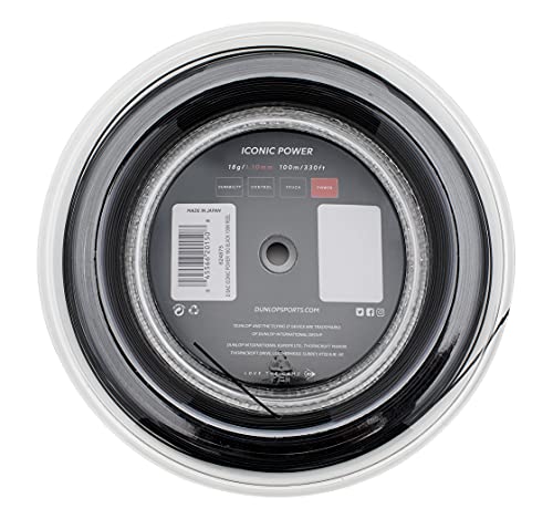 Corde de squash Dunlop Iconic Power 1,10 mm filament haute performance 100m