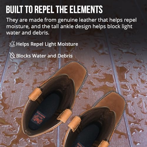 Image of Wolf Work Boots for Men Genuine Leather, Oil and Slip Resistance - Plain Toe