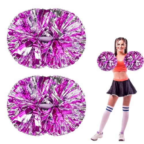 2 Stücke Cheerleading Pompoms Sportkader Cheerleader - Pompons Metallisch Cheerleader pompons Cheerleading Pompons Tanzpompons Sportspiel Teamgeist